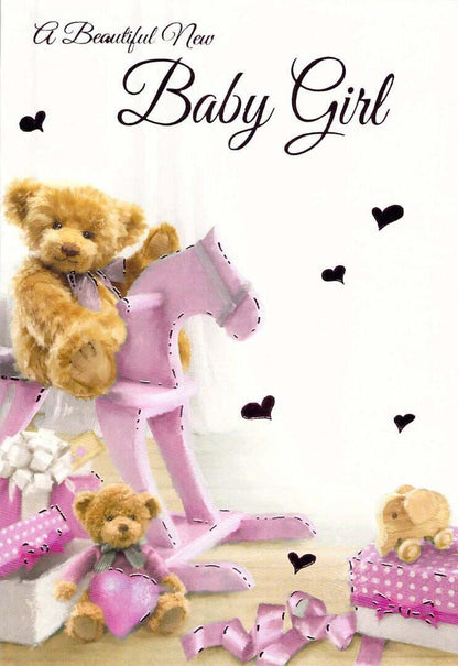 GREETING CARD - BIRTH - GIRL - FREE POSTAGE H1-7