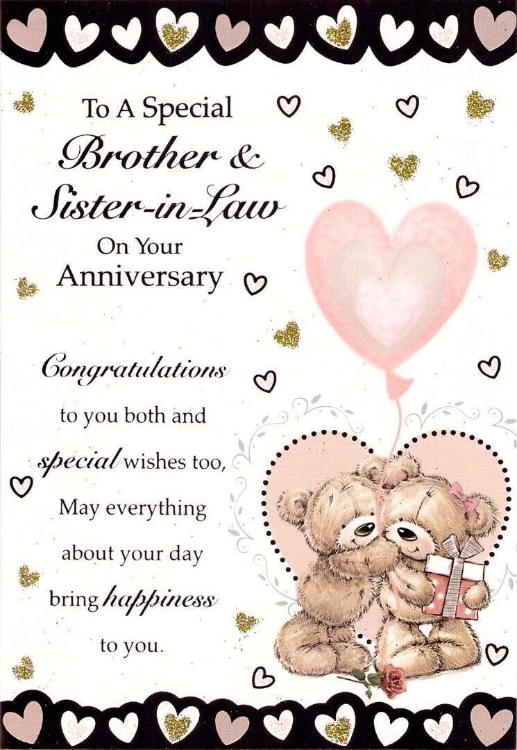 GREETING CARD -ANNIVERSARY - BROTHER & SISTER IN LAW