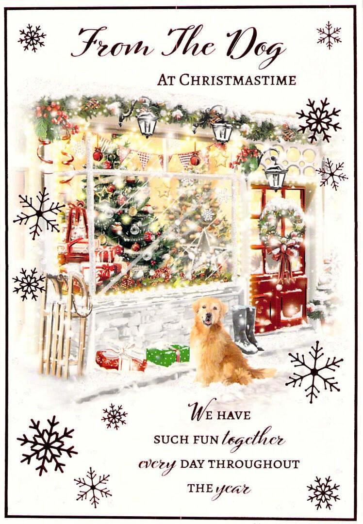 Christmas - From The Dog - Happy Christmas -  Greeting Card