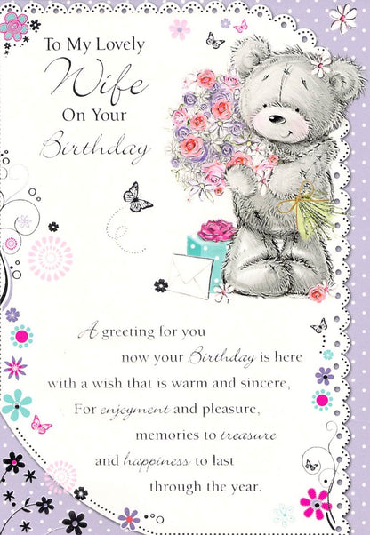 Wife Birthday - Greeting Card - Brand New