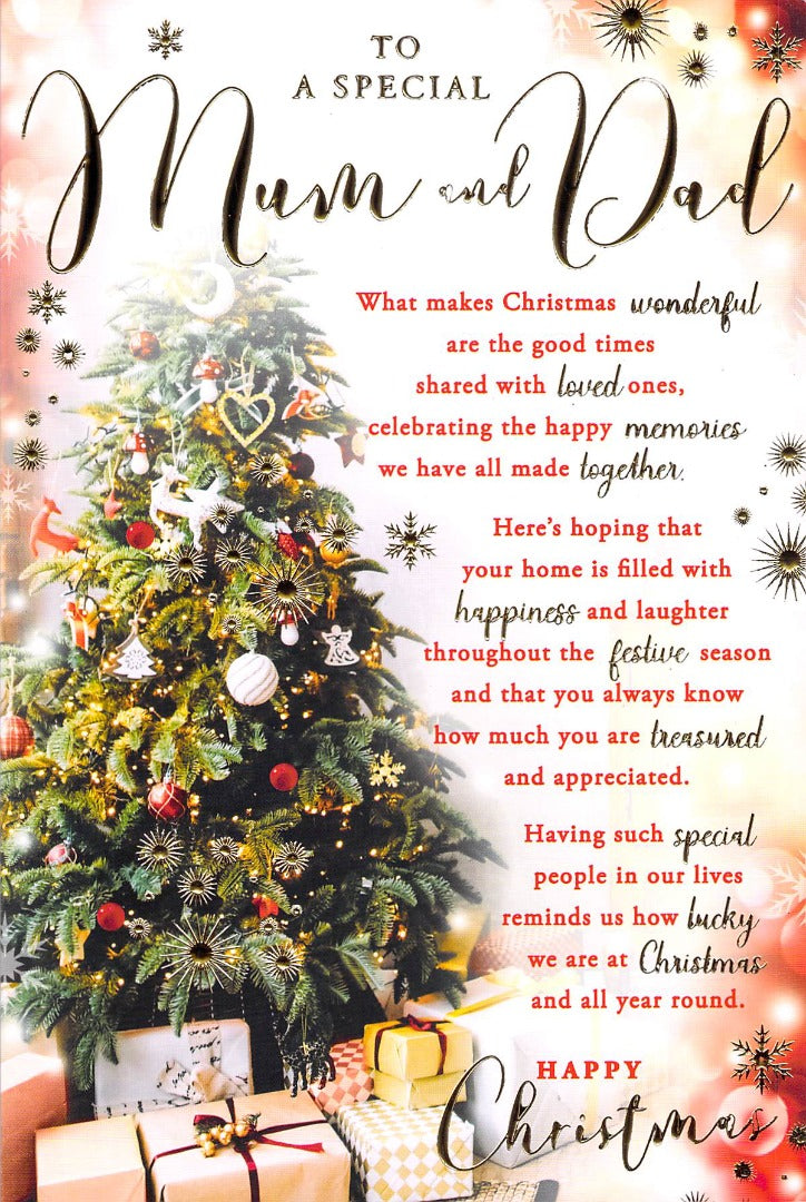 Christmas - Mum & Dad - Tree - Greeting Cards