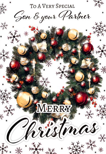 Christmas - Son & Partner -Wreath -  Greeting Card