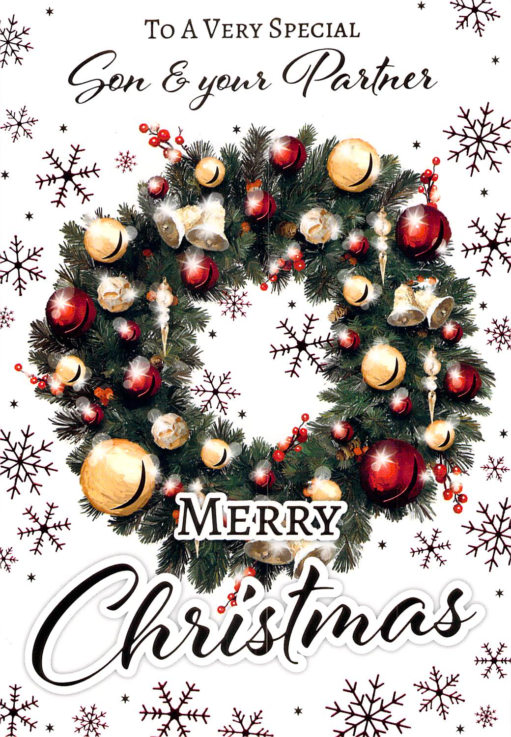 Christmas - Son & Partner -Wreath -  Greeting Card