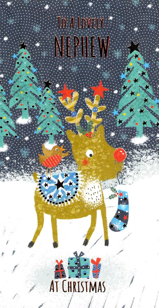 Christmas - Nephew - Reindeer - Greeting Card