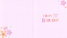 Load image into Gallery viewer, Age 70 - 70th Birthday - Purple / Rose Gold -  Greeting Card
