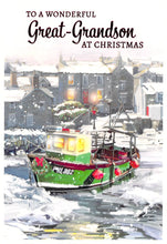 Load image into Gallery viewer, Christmas -Great Grandson - Harbour -  Greeting Card
