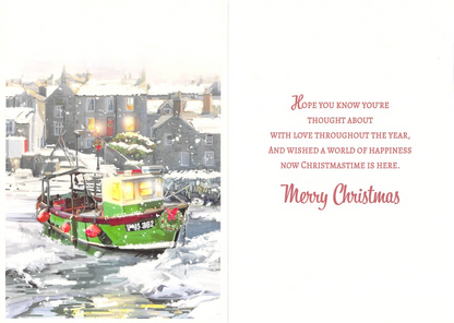 Christmas -Great Grandson - Harbour -  Greeting Card