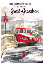 Load image into Gallery viewer, Christmas - Great Grandson - Harbour -  Greeting Card
