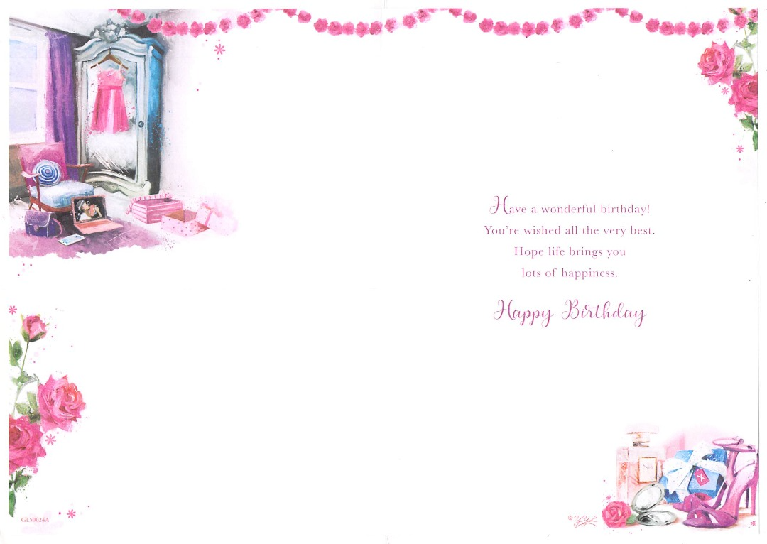 Niece  - Birthday - Shoes / Glitter- Greeting Card - wrapped