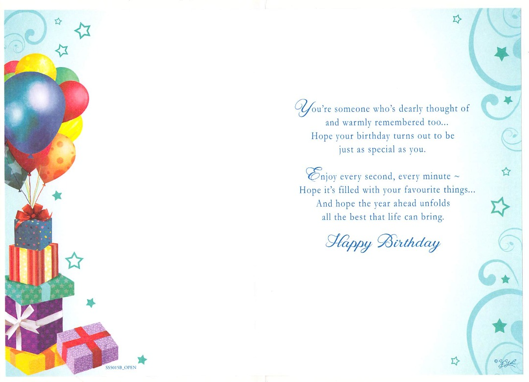 General / Open Birthday - Balloons  - Greeting Card