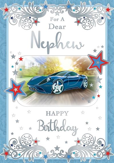Nephew - Car -Birthday Greeting Card