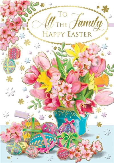 Greeting Card - Easter - All The Family - Flowers