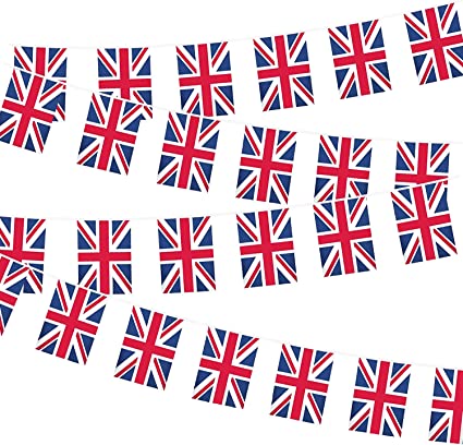5M Union Jack Bunting - 14 Flags - Fabric - Indoor Or Out - Coronation/World Cup
