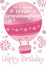 Load image into Gallery viewer, Great Granddaughter - Birthday - Pink Balloon - Greeting Card
