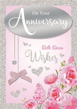 Load image into Gallery viewer, On You  Anniversary - Roses  - white writing - Greeting Card
