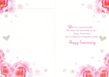 Load image into Gallery viewer, Happy Anniversary  - Pink / Silver Glitter  - Silver  Foil - Greeting Card
