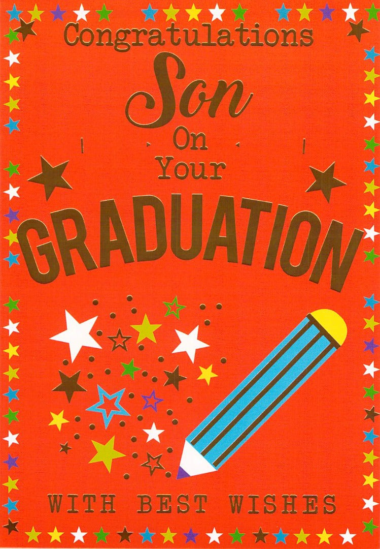 Son  Birthday  - Gold Foiled - Greeting Card