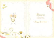 Load image into Gallery viewer, Husband Anniversary - Champagne  - Gold Foiled - Greeting Card
