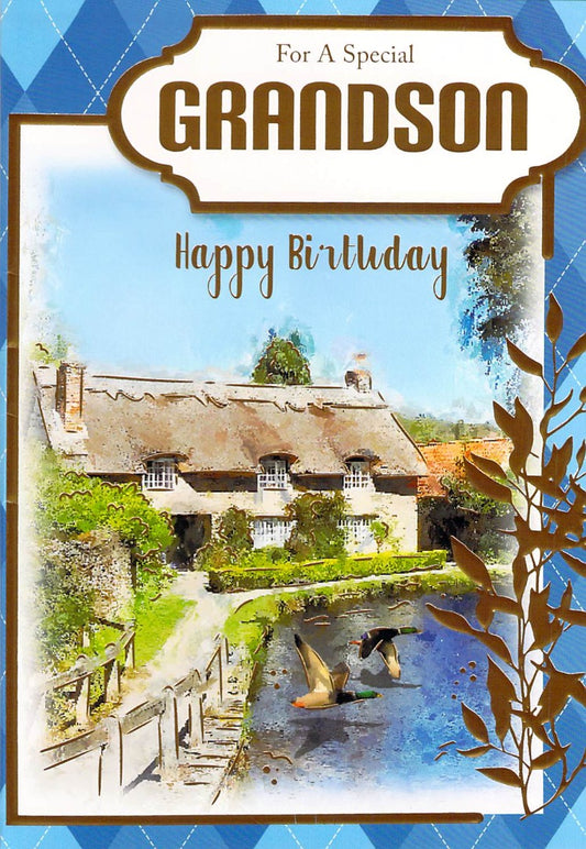 This Grandson Birthday - Gold Foiled - Greeting Card is a Greeting Card priced at £ 1.79 from Made To Be Treasured range. Produced by Generic for excellent quality