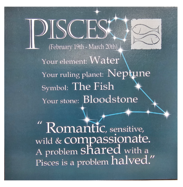 Pisces - Written In The Stars - Wall Art - Gift Idea