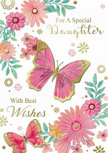 Load image into Gallery viewer, Daughter - Birthday - Pink Butterfly - Greeting Card

