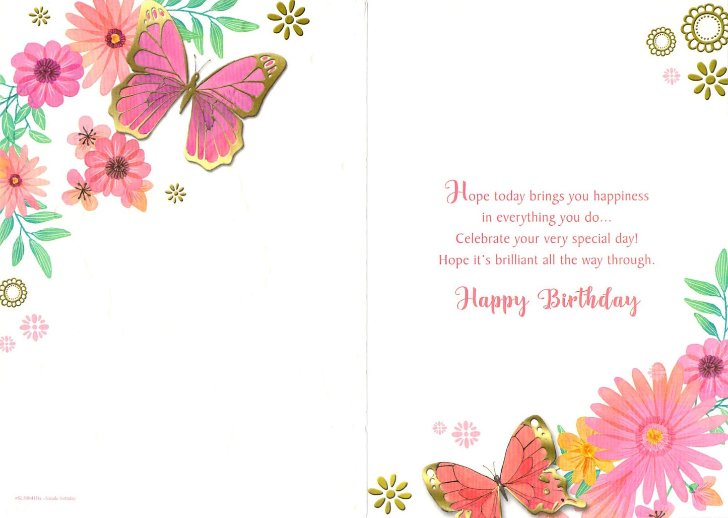 Daughter - Birthday - Pink Butterfly - Greeting Card