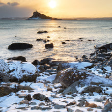 Load image into Gallery viewer, St Michaels Mount Cornwall - Christmas Snow - Blank Greeting Card
