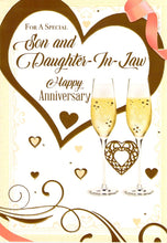 Load image into Gallery viewer, Son And Daughter In law - Anniversary - Hearts - Greeting Card

