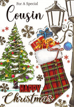 Load image into Gallery viewer, Cousin - Birthday - Tree / Stocking Presents - Greeting Card

