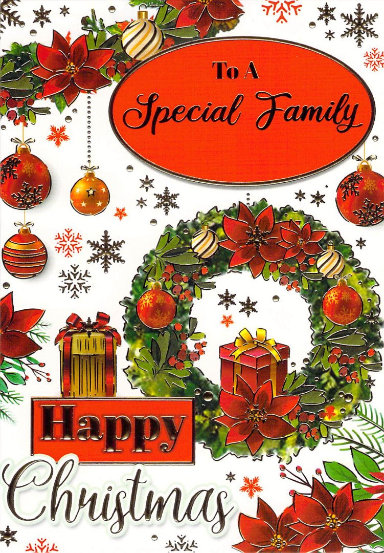 Family - Christmas - Baubles/Presents - Greeting Card