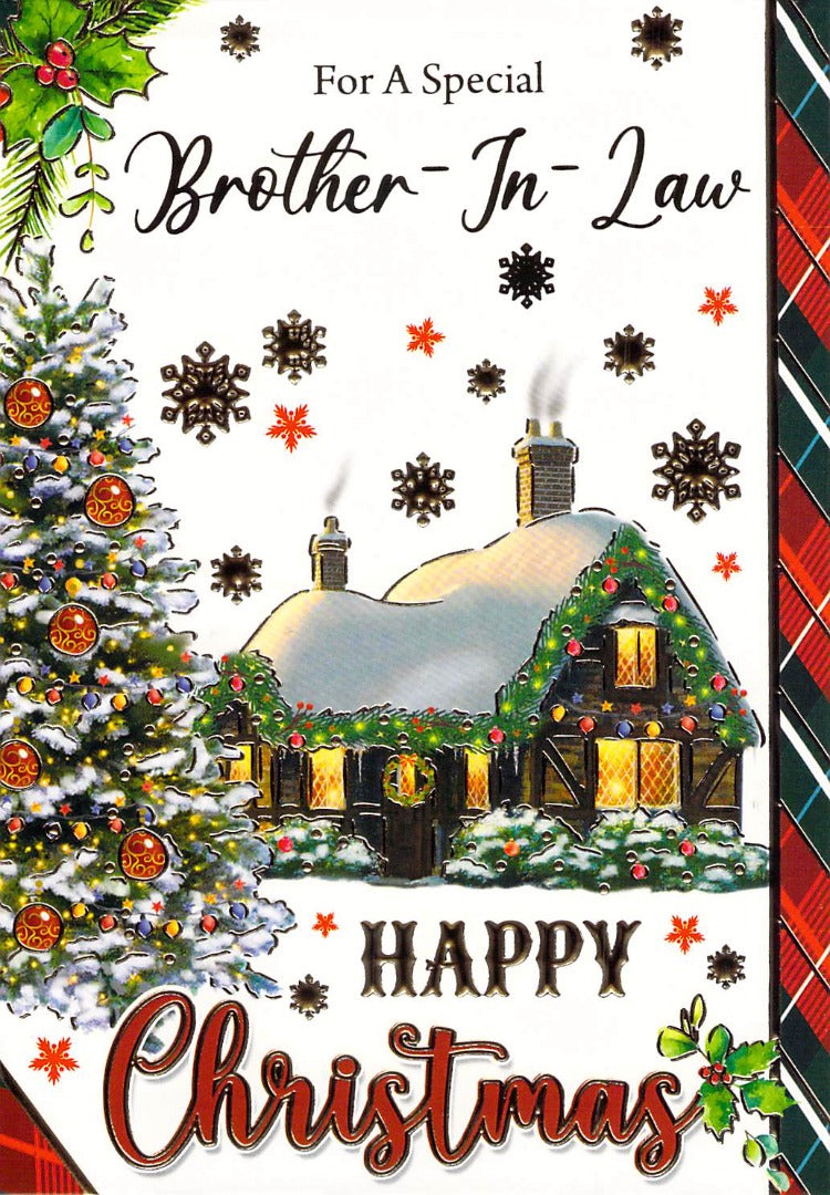 Brother In Law - Christmas - Tree/House - Greeting Card