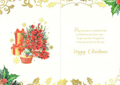 Mum - Christmas - Flowers/Cupcake - Greeting Card