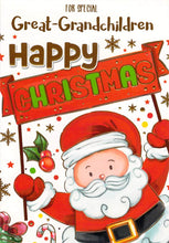 Load image into Gallery viewer, Great Grandchildren - Christmas - Santa - Greeting Card
