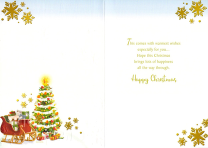 From Both Of Us  - Christmas - Sleigh / Tree- Greeting Card