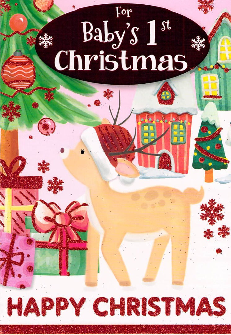 Baby's 1st - Christmas - Reindeer - Greeting Card