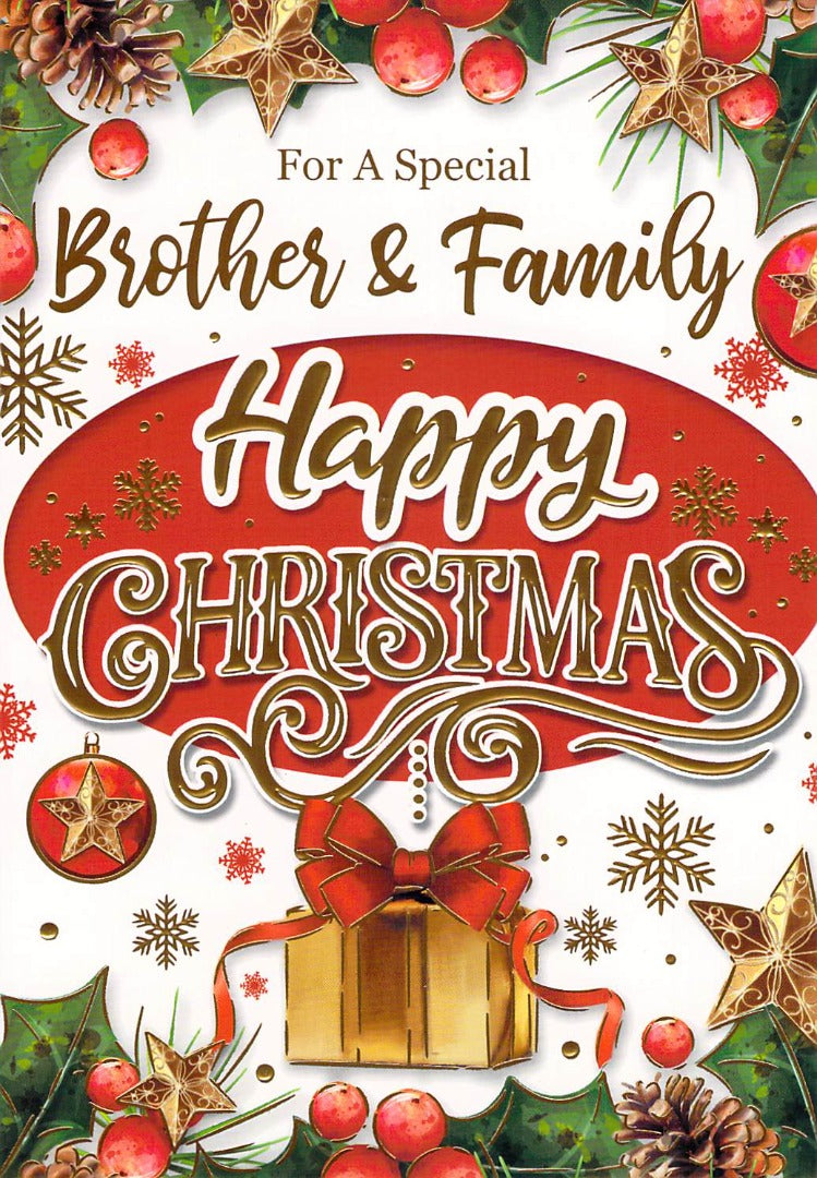 Brother & Family - Christmas - Baubles - Greeting Card