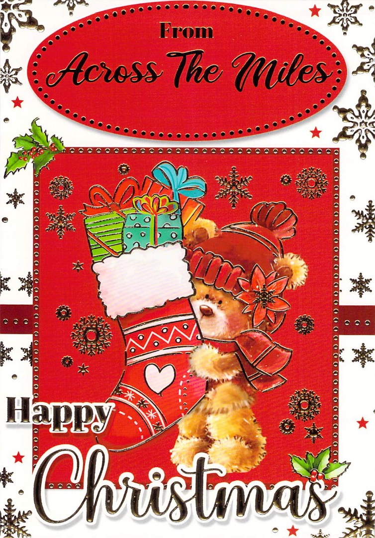 Across The Miles - Christmas - Stocking - Greeting Card