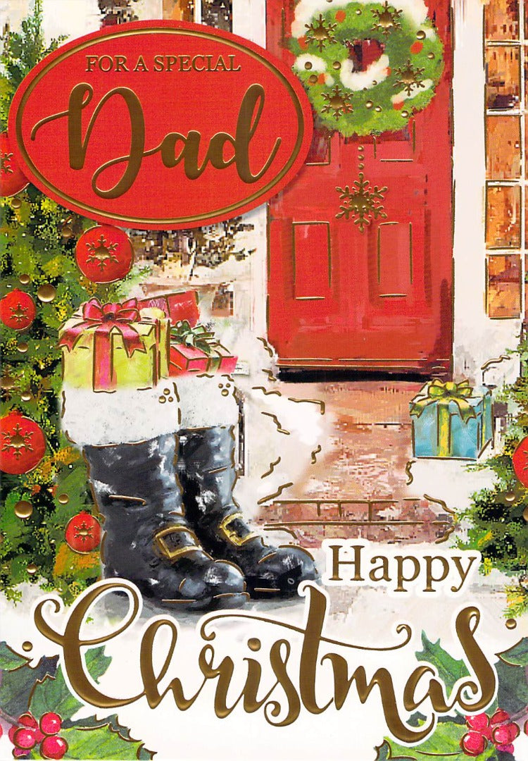 Dad - Christmas - Door - Greeting Card