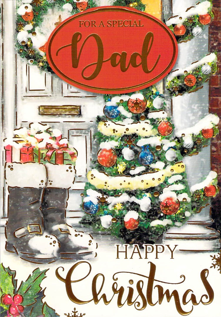 Dad - Christmas - Tree - Greeting Card