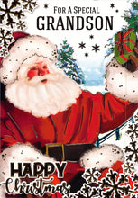 Load image into Gallery viewer, Grandson - Christmas - Santa - Greeting Card
