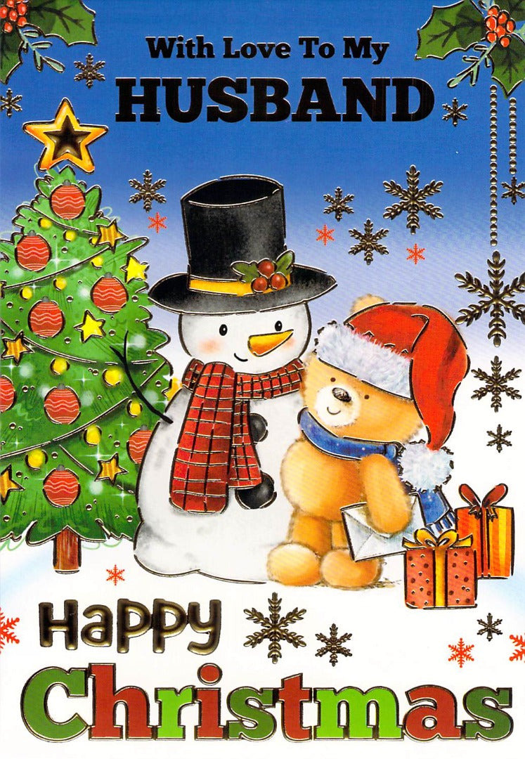 Husband - Christmas - Snowman - Greeting Card