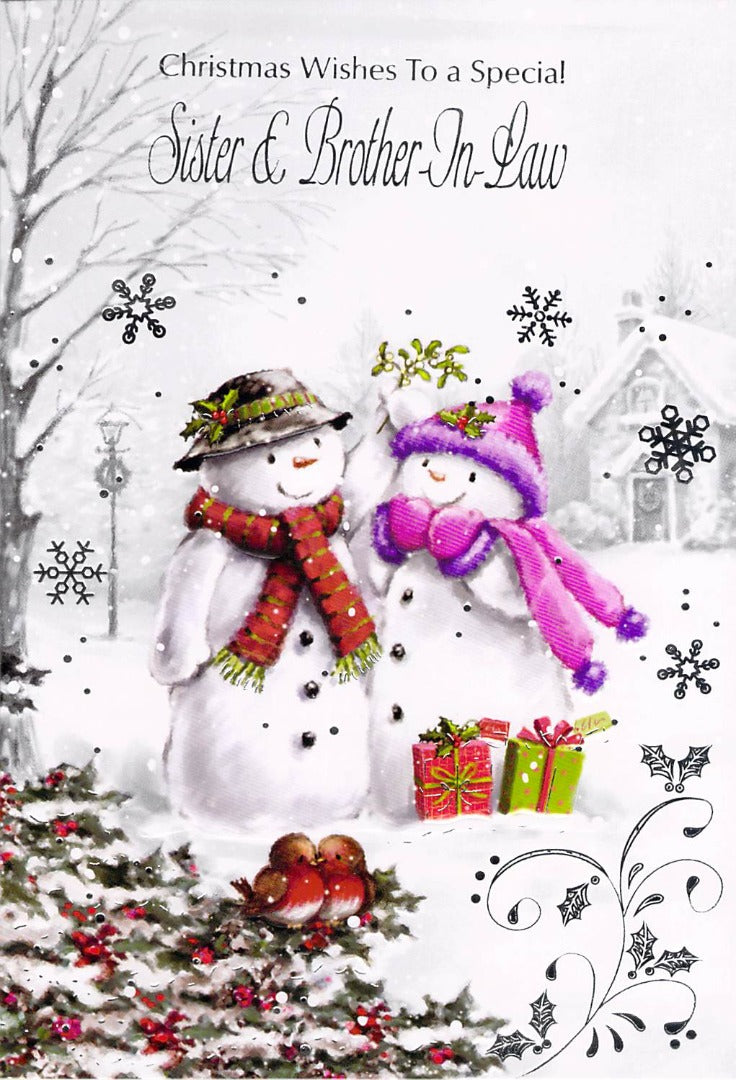 Sister/Brother In Law - Christmas - Snowman - Greeting Card