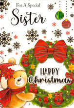 Load image into Gallery viewer, Sister - Christmas - Wreath - Greeting Card
