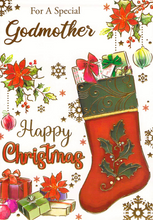 Load image into Gallery viewer, Godmother - Christmas - flowers - Greeting Card
