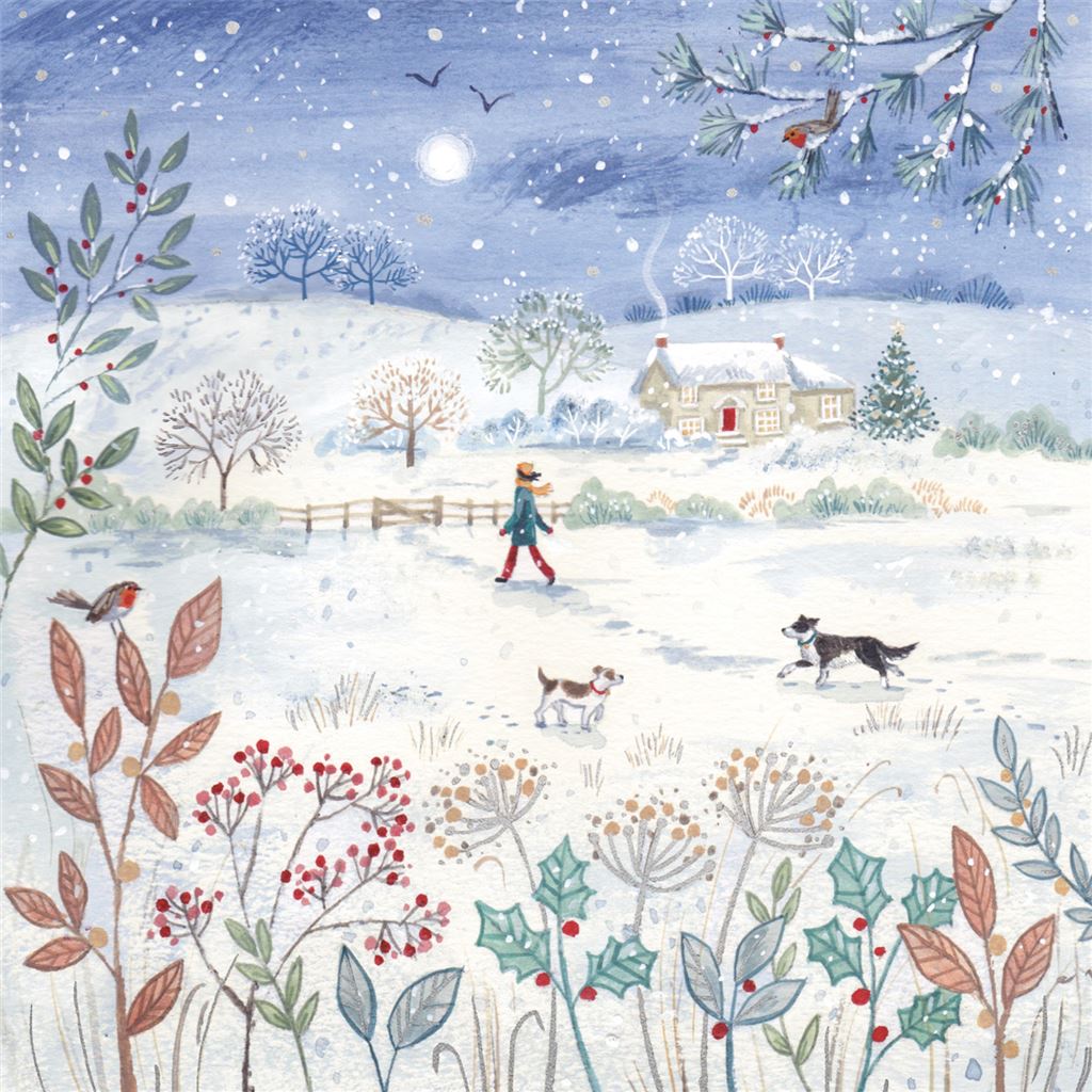 Charity Multipack Christmas Cards - Dog Walk