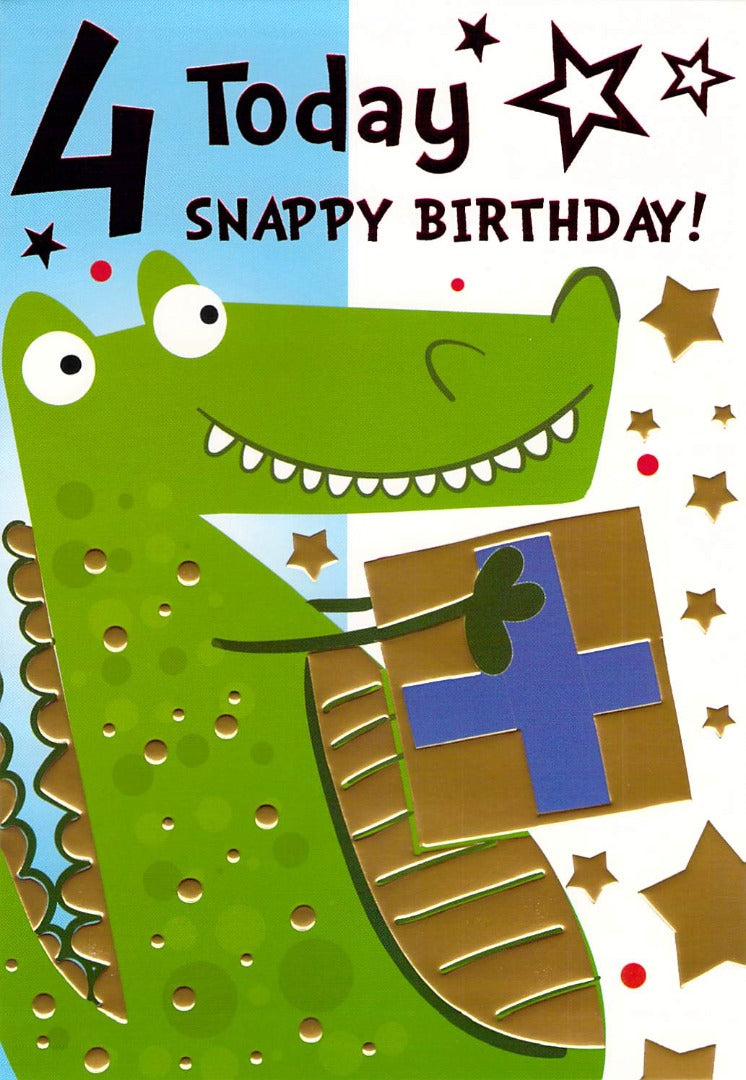 4th Birthday - Age 4 - Dino - Greeting Card - Multi Buy Discount