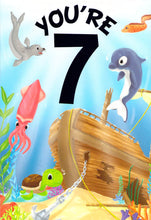 Load image into Gallery viewer, 7th Birthday - Age 7 - Under The Sea - Greeting Card -Multi Buy Discount - Free P&amp;P
