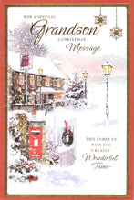 Load image into Gallery viewer, Christmas - Grandson - Snowy Street - Greeting Card  - Multi Buy Discount
