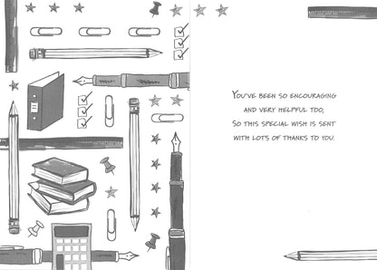 Thank You Teacher - Stationary - Greeting Card - Free Postage