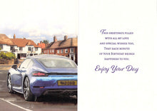Load image into Gallery viewer, Birthday - Husband -  Blue Sports Car - Greeting Card - Free Postage
